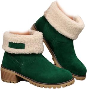 Уютные теплые ботильоны до щиколотки для женщин, с нескользящей подошвой, мягкие и прочные, повседневные зимние средние сапожки ZPLMIDE, Green