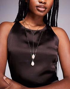 Эффектное колье-лариат с жемчугом, золото Aldo