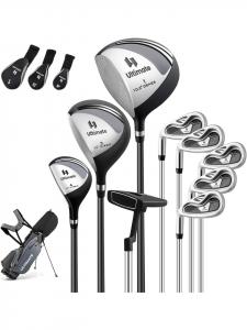 COSTWAY Мужской набор клюшек для гольфа серого цвета