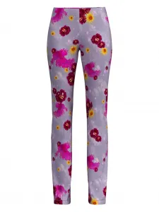 Брюки с цветочным принтом Maccapani, фиолетовый