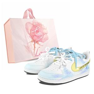 Кроссовки для скейтбординга Court Borough Illuminated By The Sun And Moon с защитой от истирания низкие подростковые Nike, белый