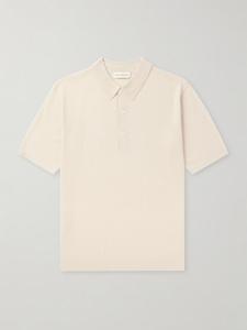 Рубашка-поло Slim-Fit из мериносовой шерсти DRIES VAN NOTEN, нейтральный