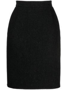 Jil Sander юбка с завышенной талией и узором в елочку, черный