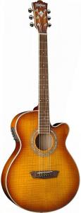 Акустическая гитара Wahsburn Festival EA15ATB Mini Jumbo Cutaway Acoustic-Electric - Ice Tea Burst