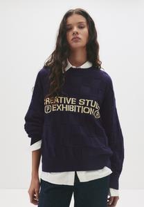 Джемпер PULL&BEAR CONTRAST TEXT, Blue Denim
