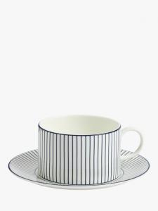 Чайная пара Gio Pinstripe из костяного фарфора, 235 мл, бело-синяя Wedgwood, ite/Blue