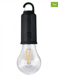 Grundig Комплект из 2 светодиодных кемпинговых фонарей черного цвета - (В)17 x Ø 5,8 см