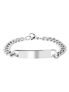 Adeliás Браслет унисекс - браслет из нержавеющей стали в виде цепочки, 21 см, серебристый
