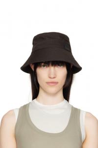 Коричневая шляпа-ведро с логотипом Jil Sander