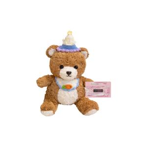 Мягкая плюшевая кукла Birthday Hat Bib Bear Warrior высотой 30 см PUDOWRABBIT