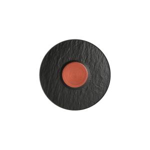 Блюдце для эспрессо Villeroy & Boch Manufacture Rock blanc 12 см, черный/красный