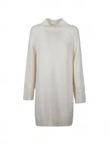 Вязаное платье с вышивкой ERMANNO FIRENZE, белый