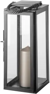 Подсвечник Fink "SEVILLA", (1 шт.), подсвечник, черная порошковая покраска, с серым нейлоновым шнуром 24х48х24 см, серый/черный