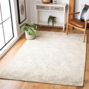 Ковер SAFAVIEH, 153 x 244 см, Metro Collection BeigeIvory MET401A ручной работы Diamond Premium Wool для гостиной, столовой, спальни