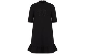 EMPORIO ARMANI Женское черное платье с коротким рукавом