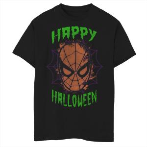 Футболка с рисунком «Счастливый Хэллоуин» для мальчиков 8–20 лет, маска Человека-паука Marvel Marvel