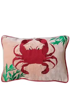 Подушка Crab с вышивкой Les-Ottomans, розовый