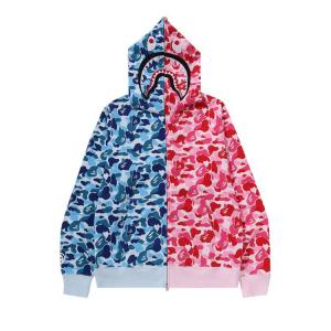 Худи BAPE ABC Camo Separate Shark Full Zip Hoodie, Blue