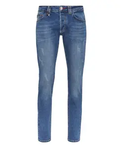 Джинсовые брюки прямого кроя, базовые. Philipp Plein, синий