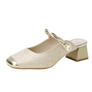 Женские сандалии с закрытым носком и резиновой подошвой, устойчивые к истиранию TATAYA, Ecru