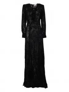 Платье с длинными рукавами и узором Elisabetta Franchi, черный