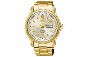 SEIKO Серия 5 автоматический механический механизм часы из нержавеющей стали мужские часы gold циферблат