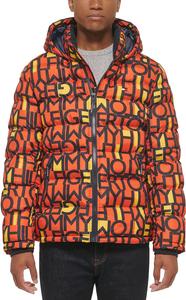 Мужская стеганая куртка с капюшоном Tommy Hilfiger (стандартная и для больших и высоких), Orange Abstract Logo