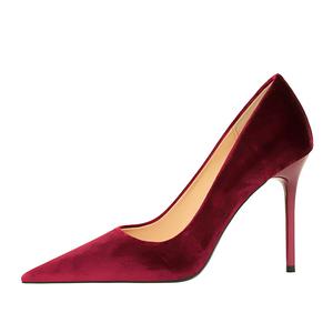 QITUMAUL Женские туфли на тонком каблуке 9,5 см красные, цвет Red[Heel Height 9.5cm]