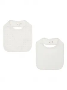 Нагрудники с логотипом (набор из двух штук) Emporio Armani Kids, белый