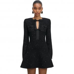 Платье Self Portrait с длинными рукавами Self-portrait, черный