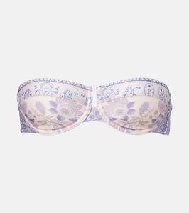 Счастливый цветочный топ бикини Zimmermann, Blue Bandana