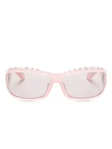Солнцезащитные очки с кристаллами Swarovski, розовый