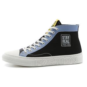 Мужские парусиновые кеды с высоким берцем, черный/синий Yedani