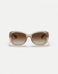 Солнцезащитные очки Vogue Butterfly с коричневыми линзами в прозрачной светло-коричневой оправе