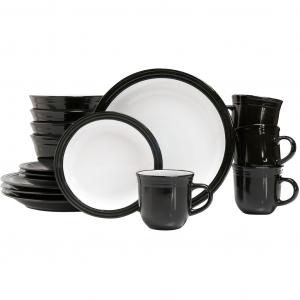 Сервиз Kombiservice Набор посуды CAMDEN, деревенский шарм, 16 предметов, на 4 персоны Retsch Arzberg, черно-белый