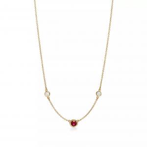 Колье Tiffany & Co. x Elsa Peretti Cross, золото/рубин/бриллианты