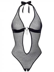 PETITE FLEUR GOLD Черный боди с шейным платком