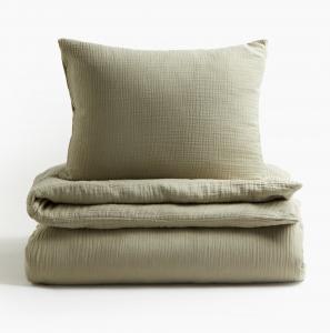 Постельное белье H&M Muslin For Single Bed, светло-зеленый
