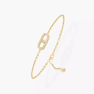 Браслет Messika Care(S) Pavé, желтое золото/бриллианты