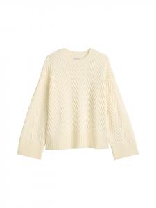 Вязаный свитер свободного кроя в белом цвете. Marc O'Polo DENIM