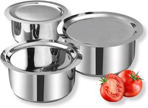 Набор кастрюль Vinod, 3 предмета, серебристый