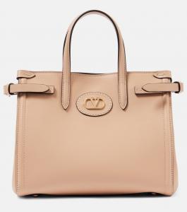 Сумка-тоут Antibes Small из кожи Valentino Garavani, Rose Sand