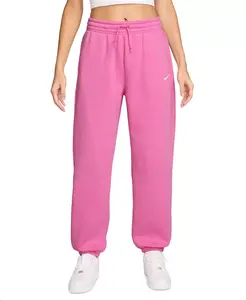 Женские спортивные брюки Phoenix Fleece с высокой талией и свободными рукавами Nike, розовый