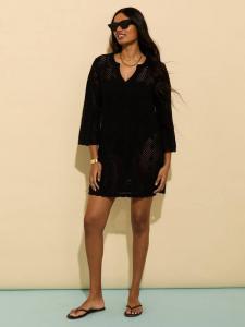 Пляжное платье-накидка Anette из смесовой ткани с кружевной вязкой Baukjen