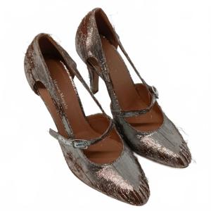 Женские мюли Mary-Jane с люрексом серебристо-бежевые Maison Margiela