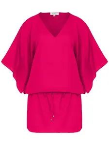 Пляжное платье мини с V-образным вырезом Amir Slama, розовый