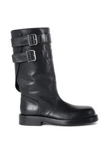 Ботинки из телячьей кожи с двойной пряжкой Ann Demeulemeester, черный