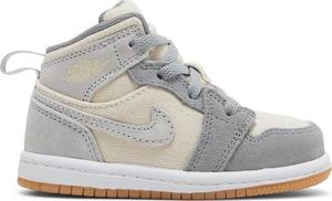 Кроссовки Air Jordan 1 Mid SE TD Coconut Milk Particle Grey, кремовый