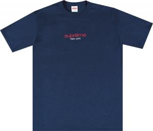 Футболка Supreme Classic Logo Tee 'Navy', синий