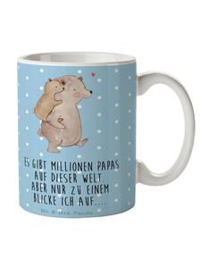 Кружка Папа Медведь с надписью пастельно-голубого цвета Mr. & Mrs. Panda